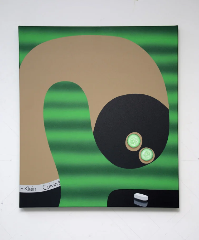 'Paracetamol', 2019, oil and acrylic on canvas, 55cm x 60cm.