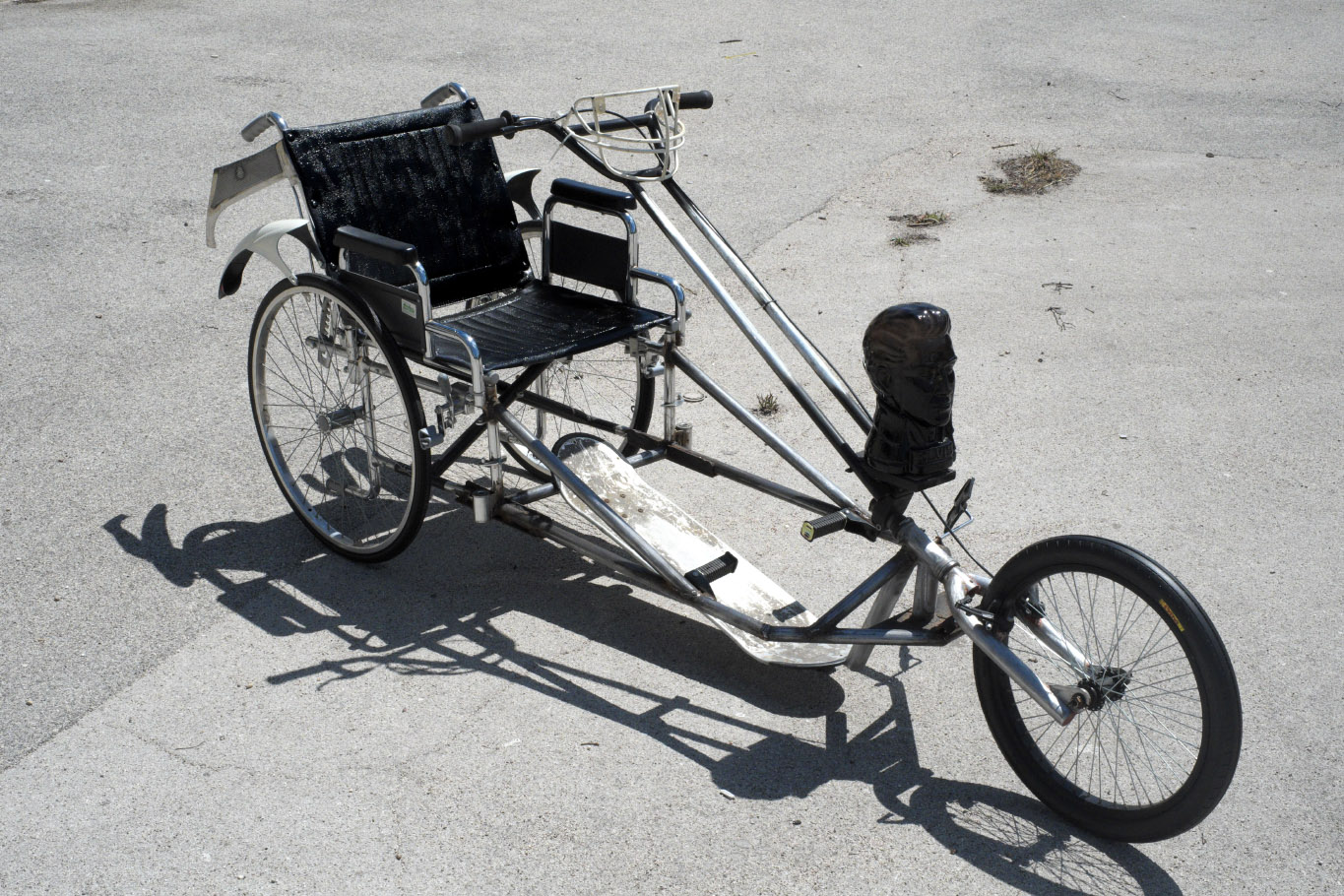 Hobby 1800 (Wheelchair chopper), 2015. Various materials. 95 x 75