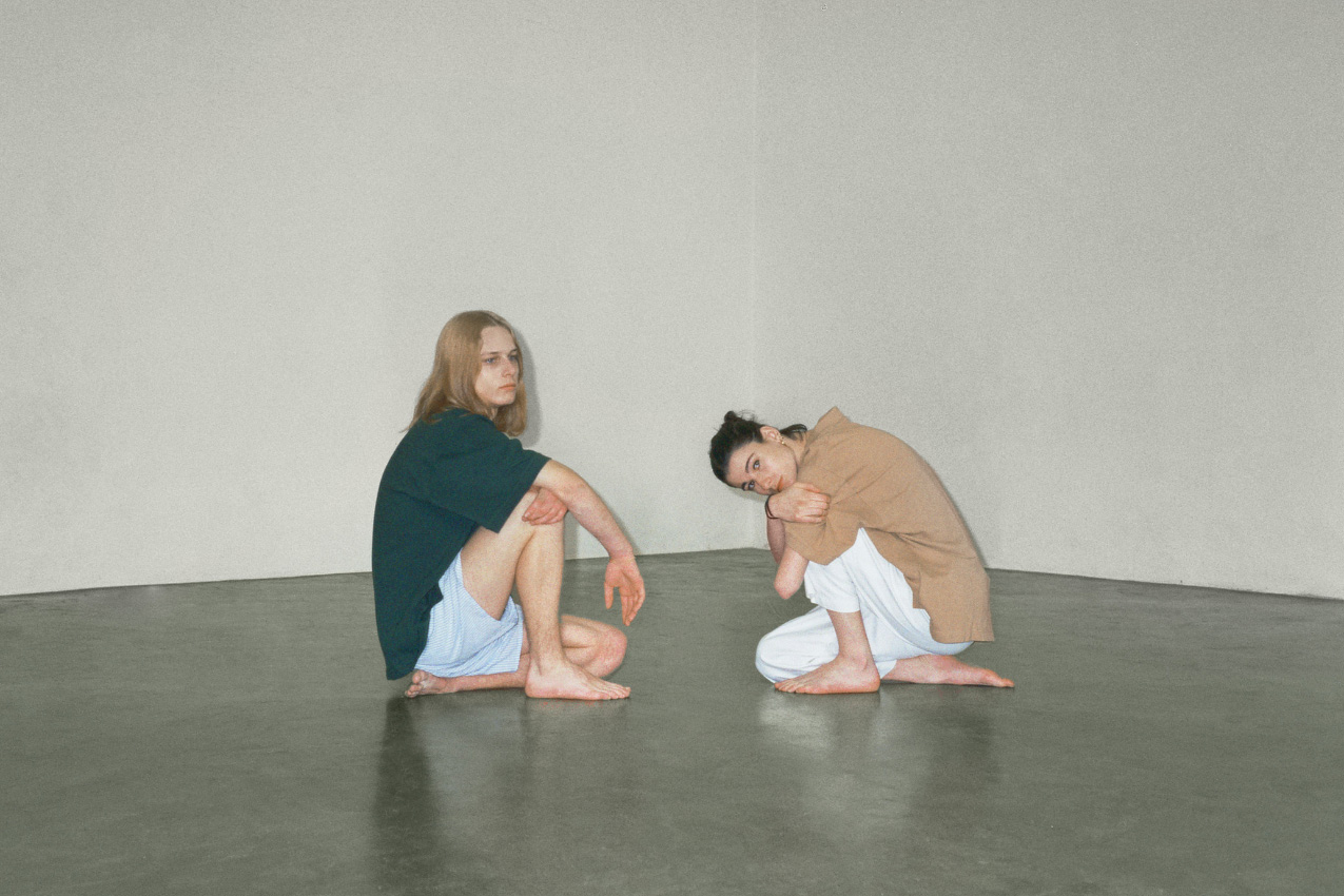 bruno wears polo GOSHA RUBCHISNKIY archive underwear DEREK ROSE . cielo wears polo GOSHA RUBCHISNKIY archive trousers LUCIO VANOTTI
