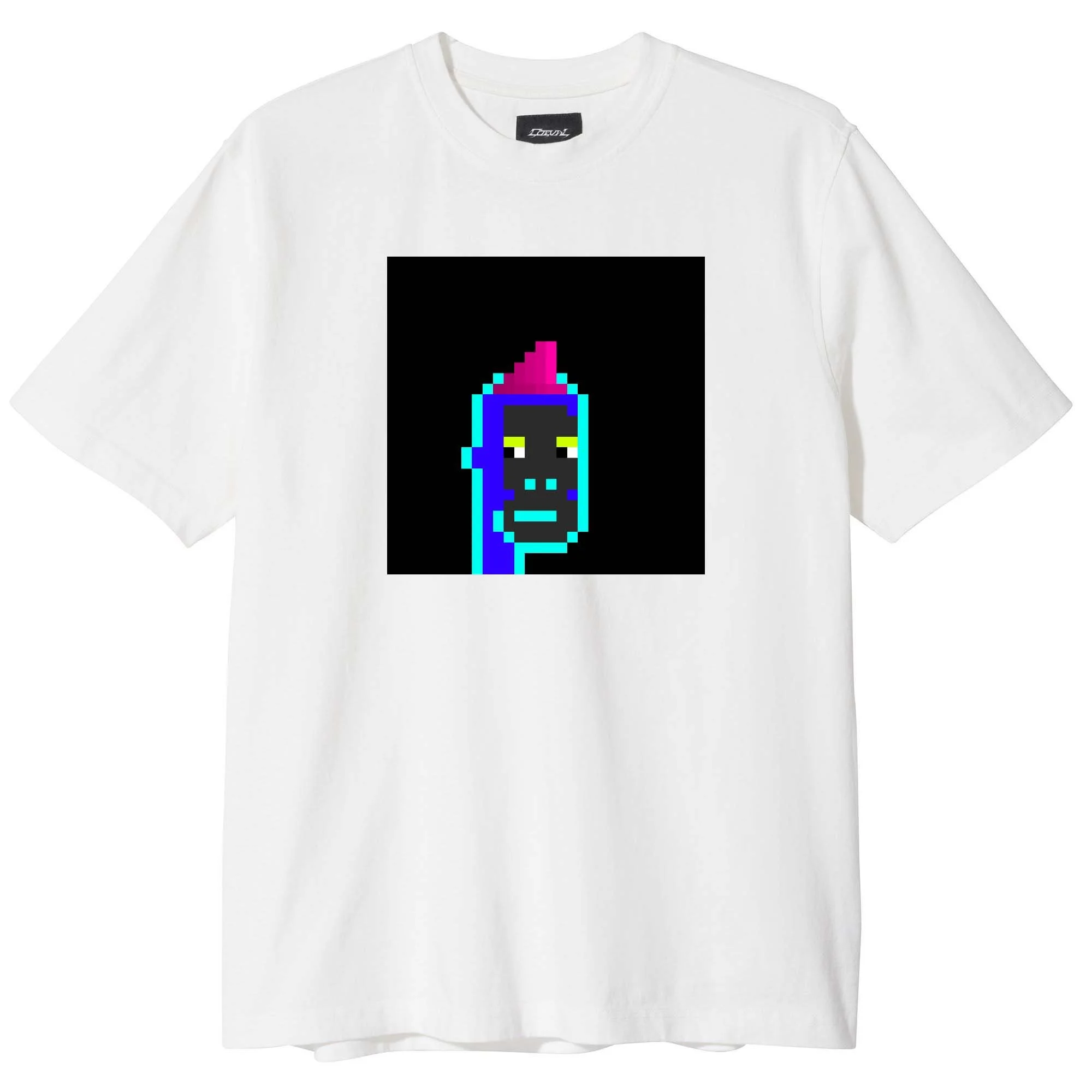 neon lit punk ape white tshirt.jpg
