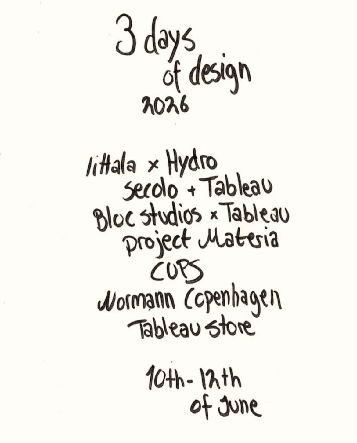 TABLEAU 3 Days of Design