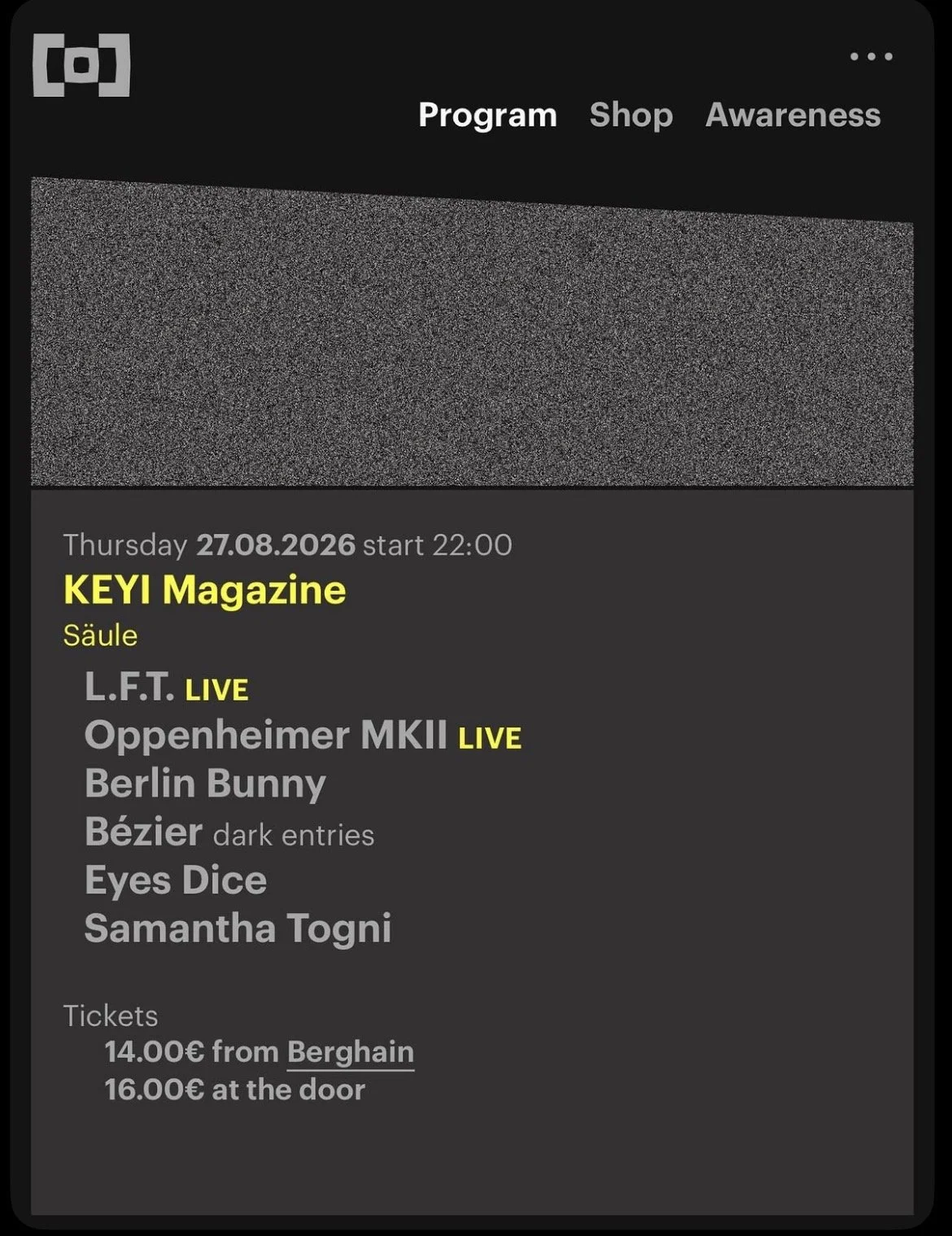 KEYI Magazine at Säule Berghain