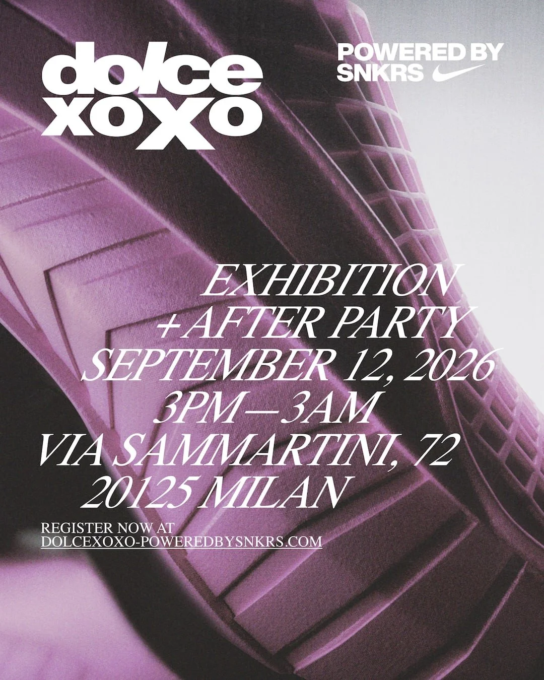 DOLCE XOXO: an exhibition and an after party around the Air Max Dolce. Milan, September 12
