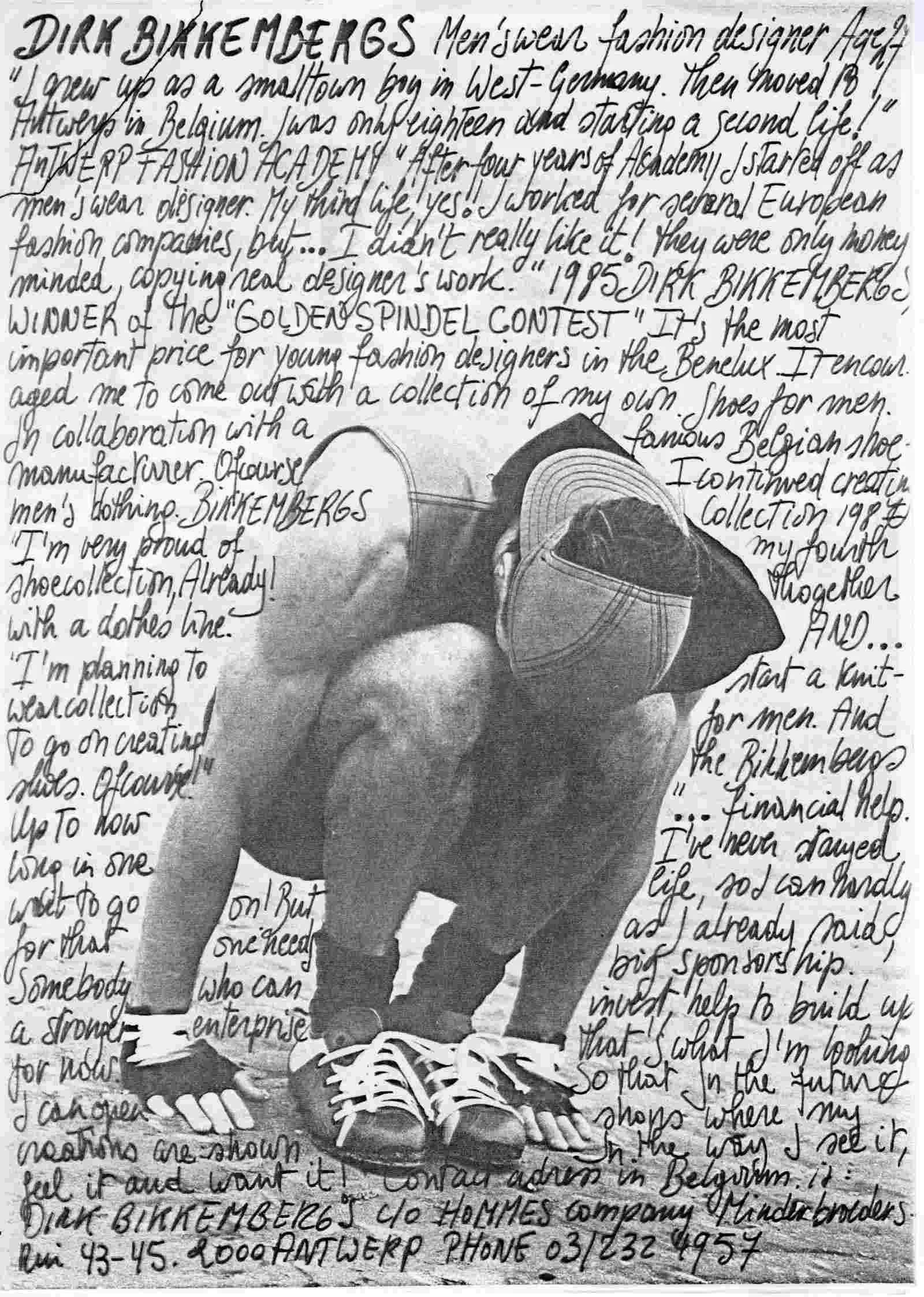 Dirk Bikkembergs, flyer S/S 1987, graphic design: Dirk Bikkembergs