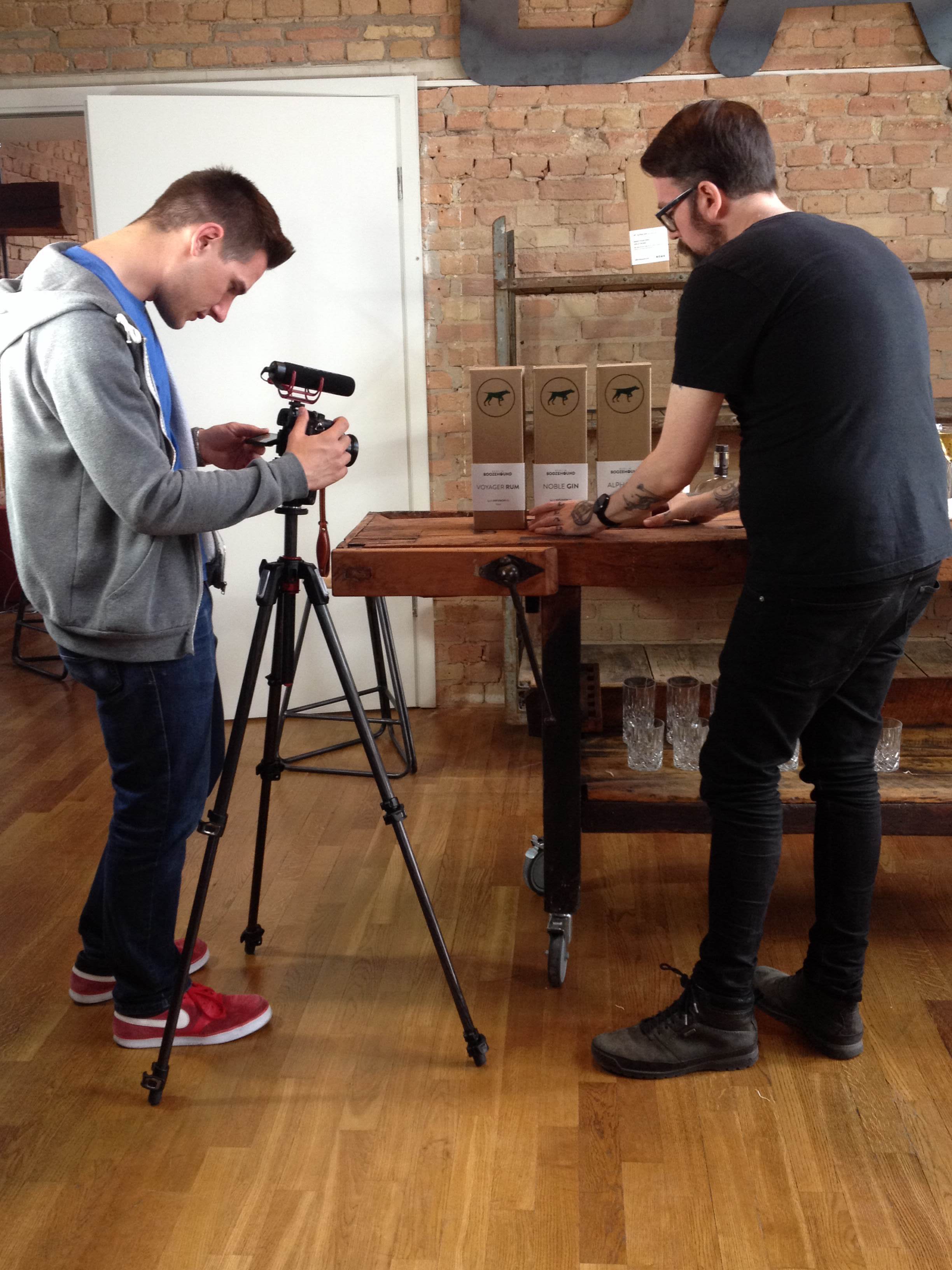 Setting up the photo shoot for our prototypes.