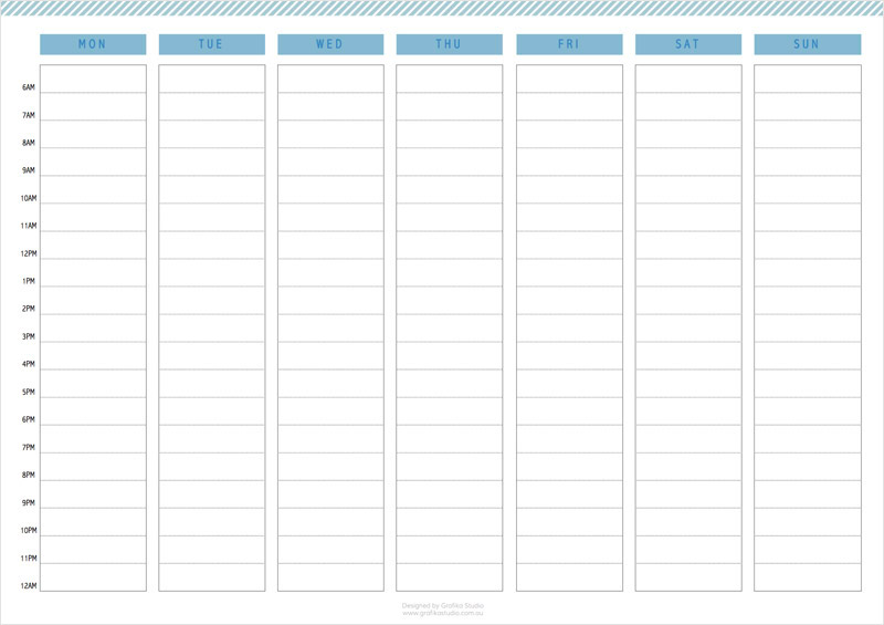 Printable weekly calendar. Click on the image to download pdf