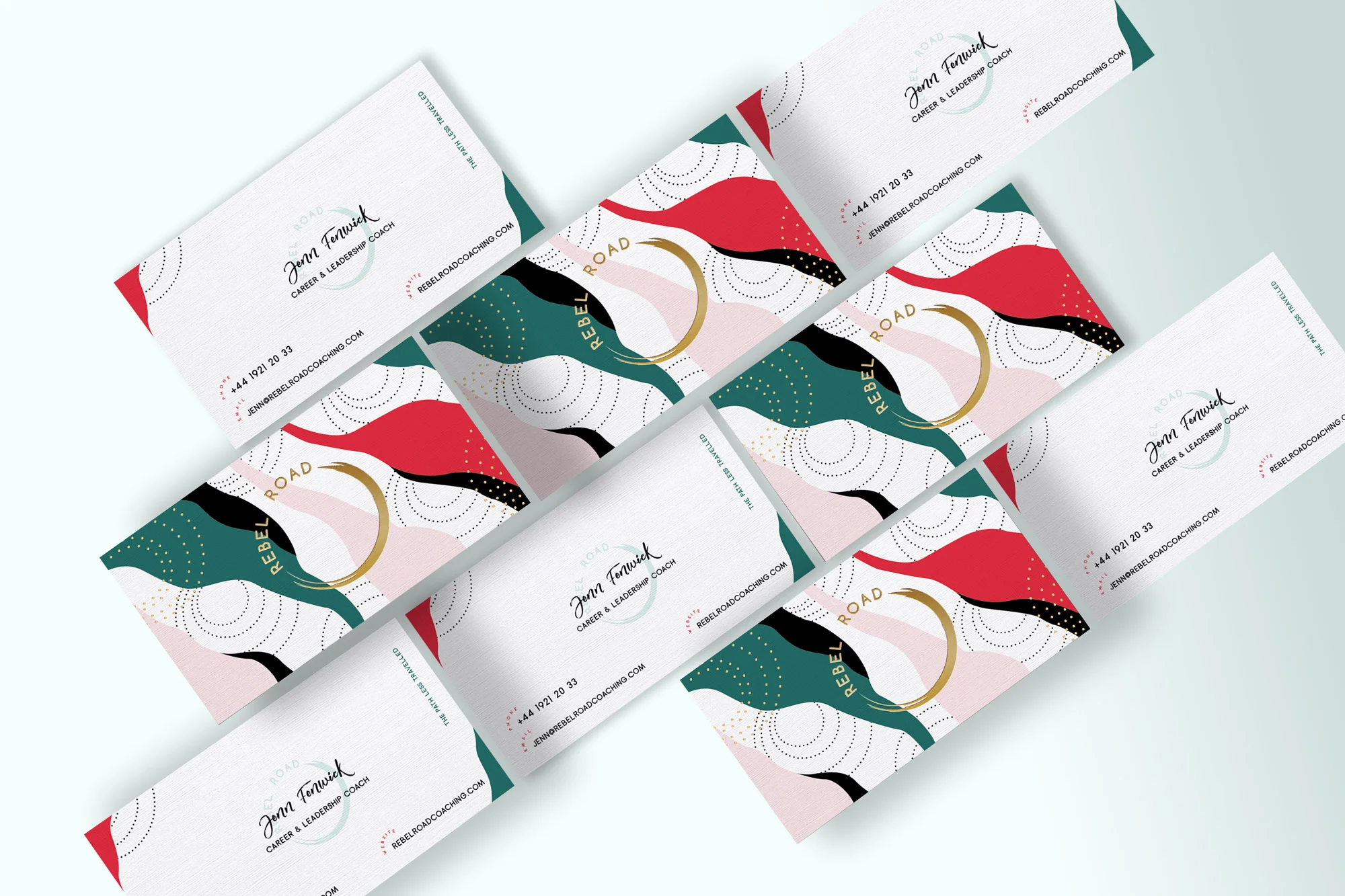 Rebel Road business cards designed by Grafika Studio