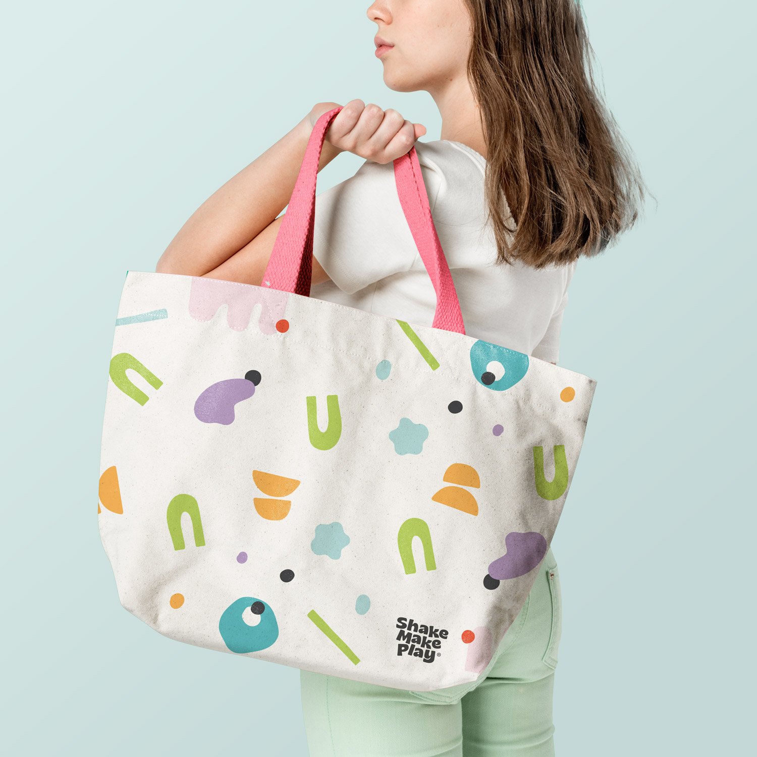 Girl with Shake Make Play tote bag