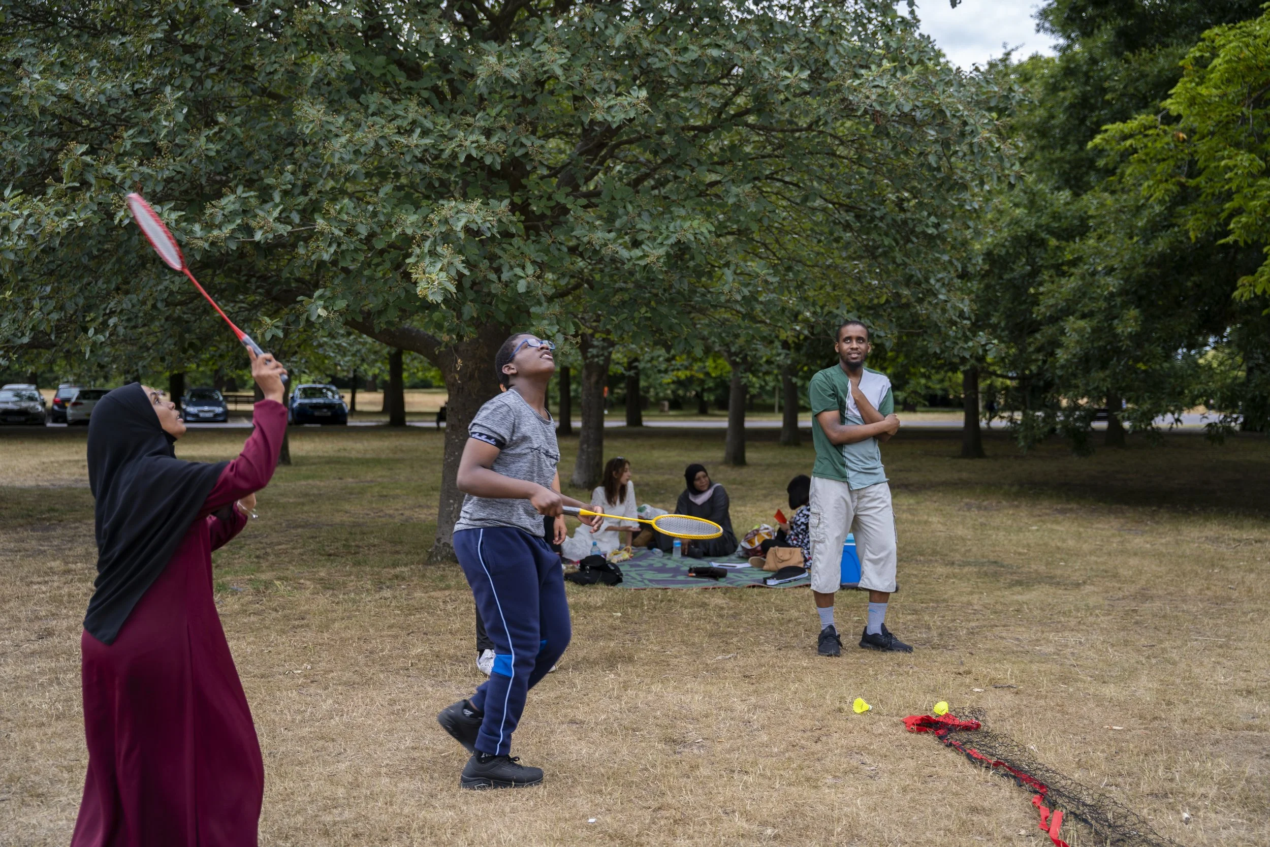 Abdul-Haleem Nuur plays in Greenwich Park with siblings and mum