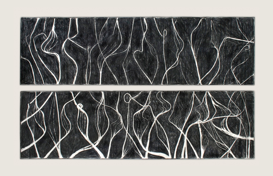 Burnt Panel Diptych No. 29 Frottage