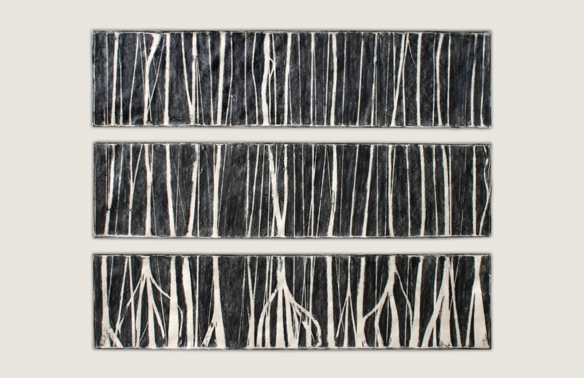 Burnt Panel Triptych No. 26 Frottage