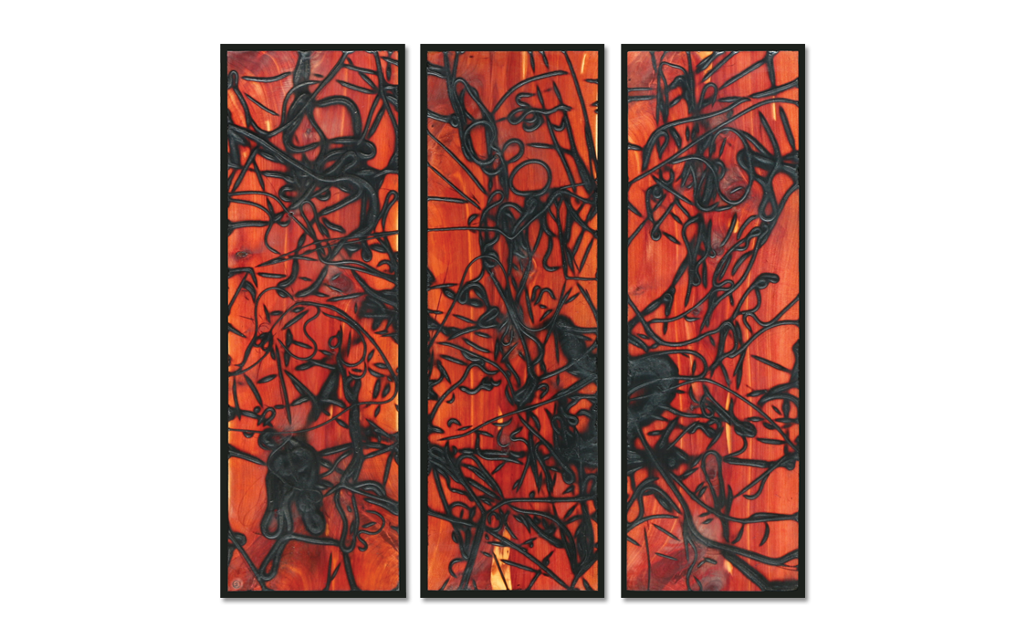 Burnt Panel Triptych No. 18