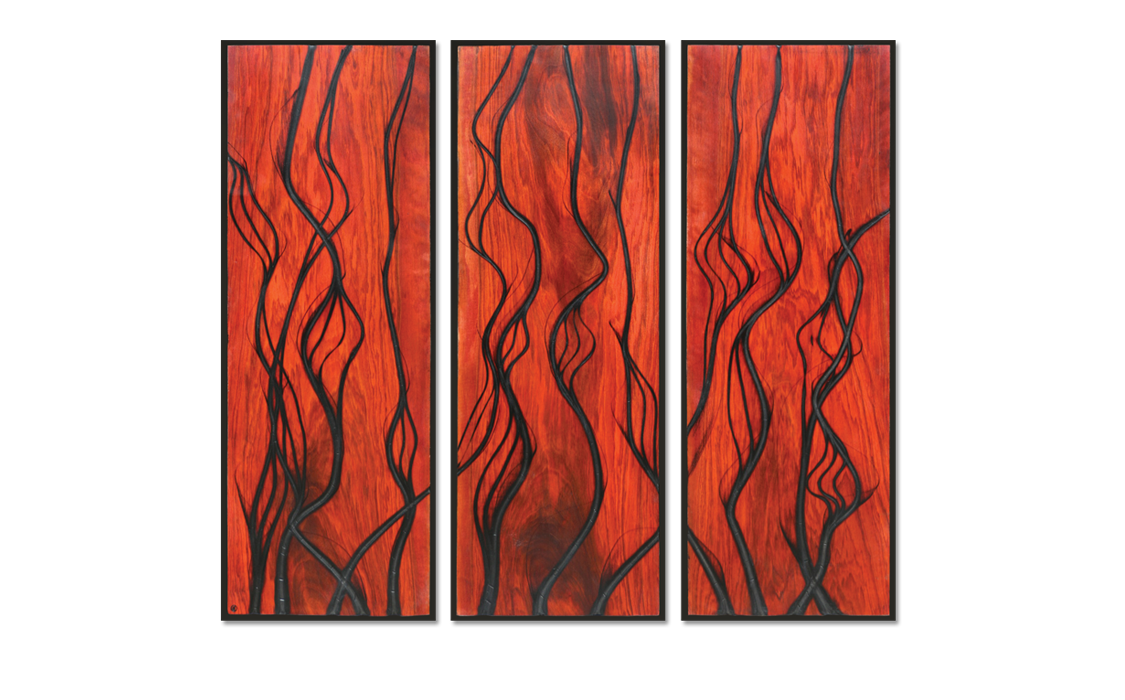 Burnt Panel Triptych No. 17