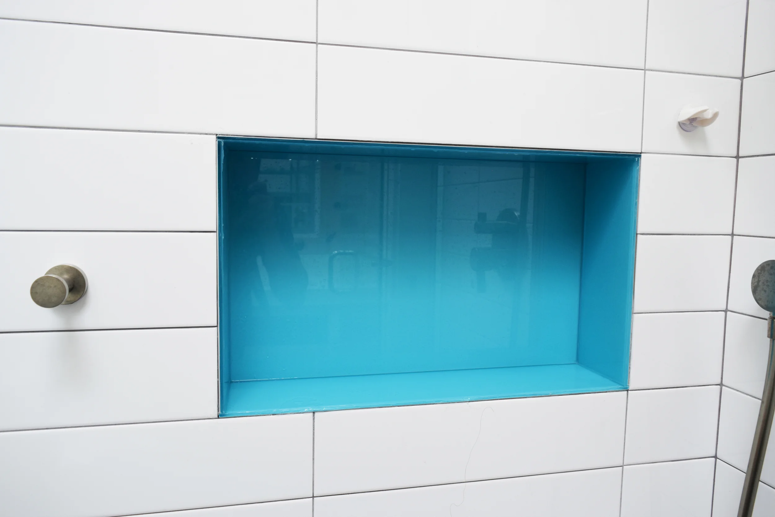 Painted glass niche.
