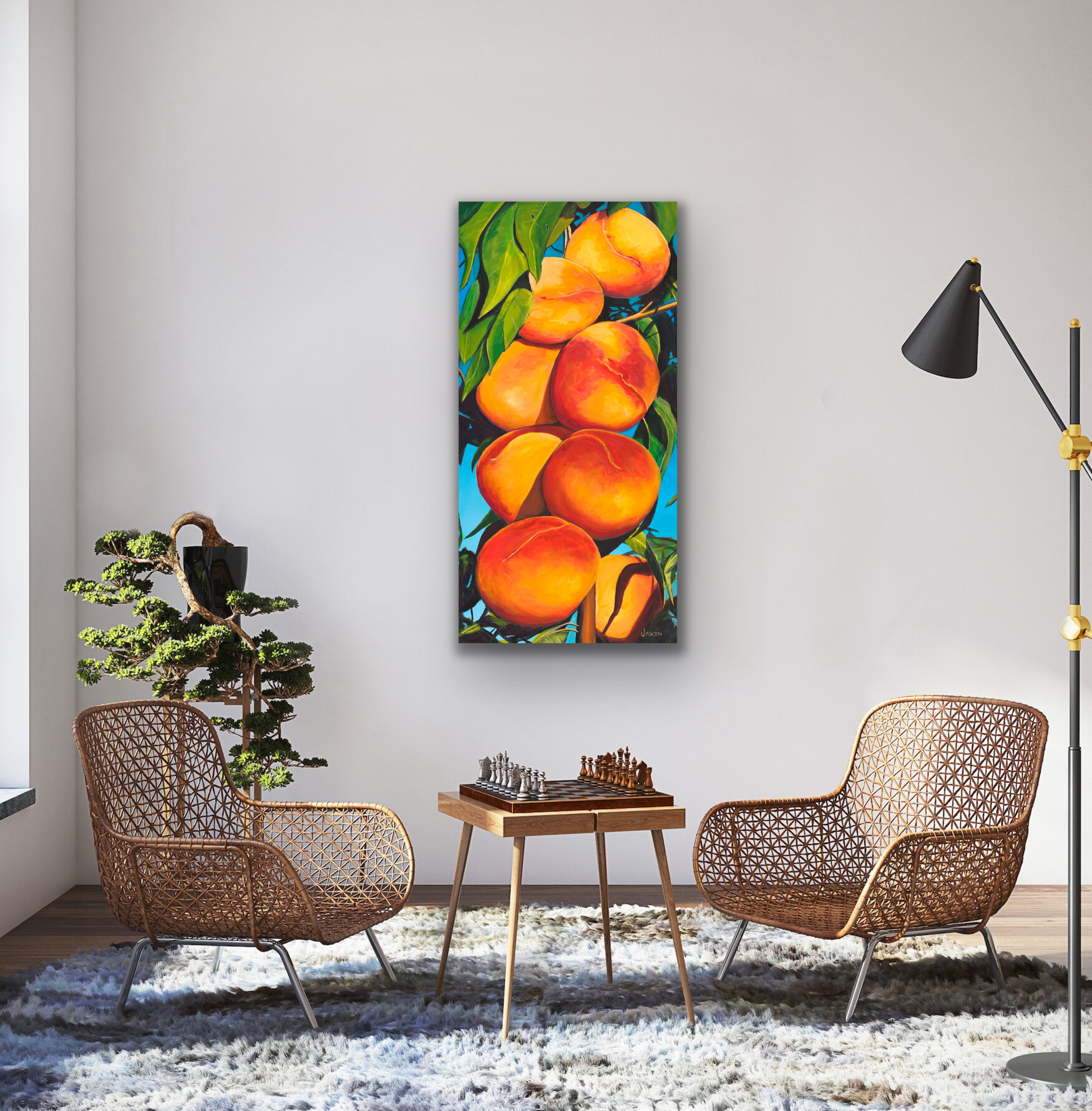 A print of an Okanagan Peach Painting from Kelowna British Columbia