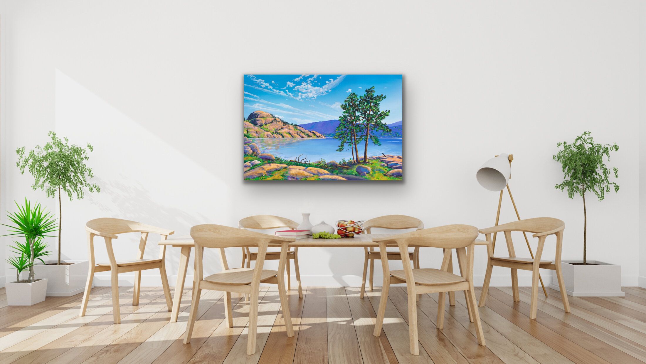 Acylic Painting of Okanagan Lake in British Columbia by Artist Jaxon Jurome