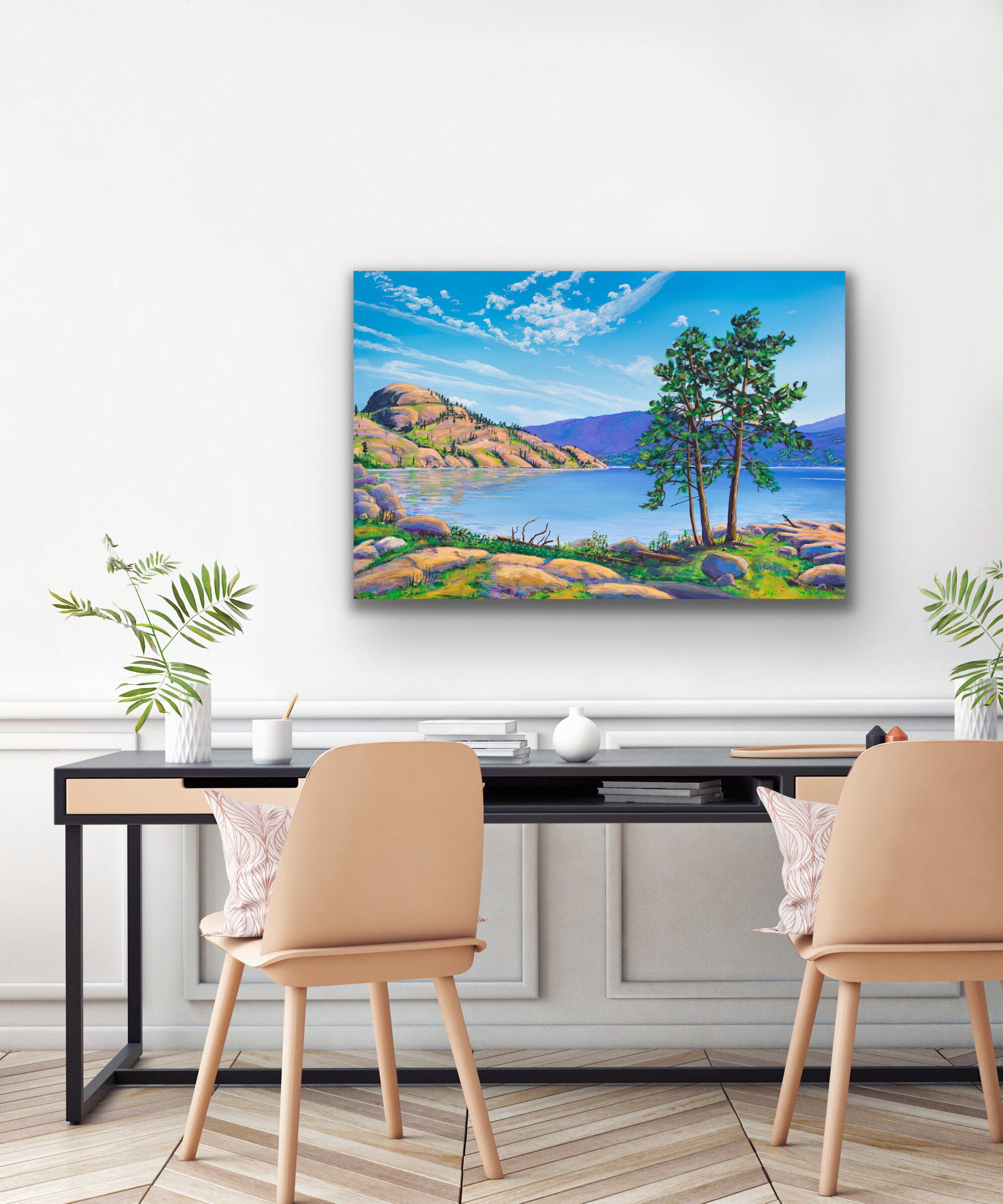 Painting of Squally Point near Rattlesnake Island on Okanagan Lake