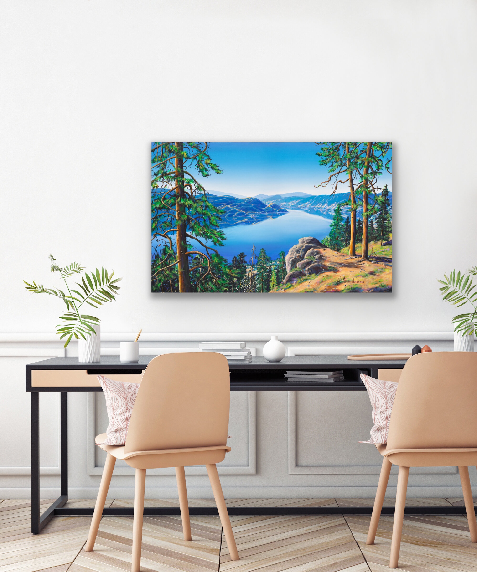 British Columbia Prints of a Painting of Okanagan Lake Views from Peachland BC