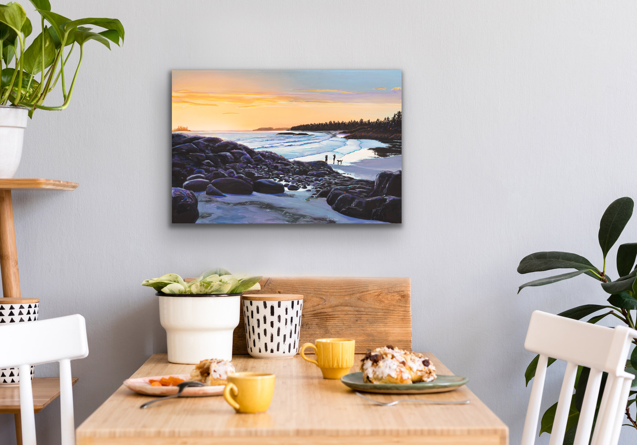 Tofino Painting of Sunset at Schooner Cove