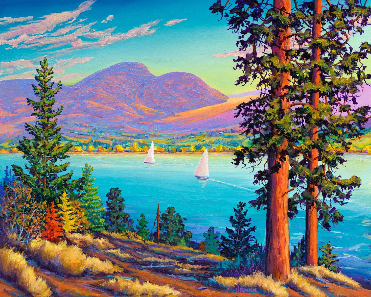 「Southern morning」 キャンバスアート Endless Summer, Okanagan Lake