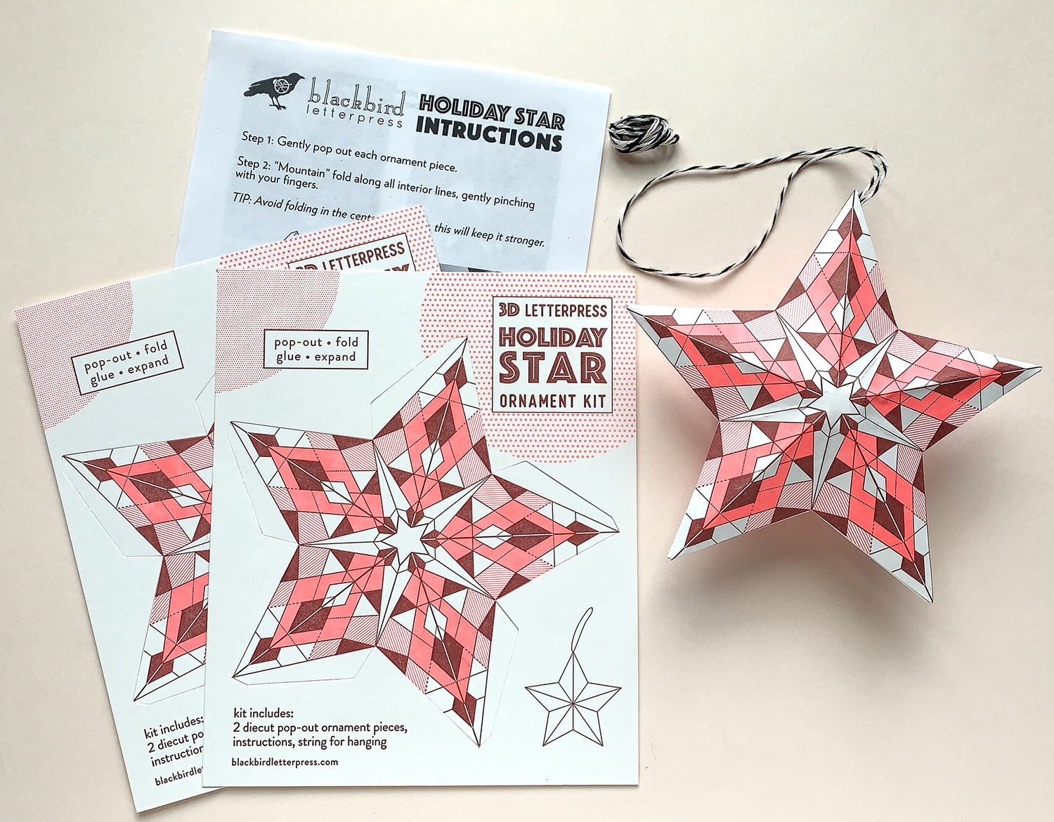 geometric star DIY ornament kit — Blackbird Letterpress