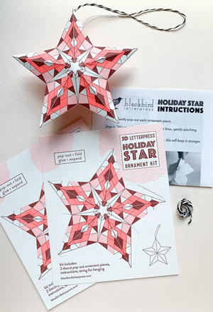 geometric star DIY ornament kit — Blackbird Letterpress