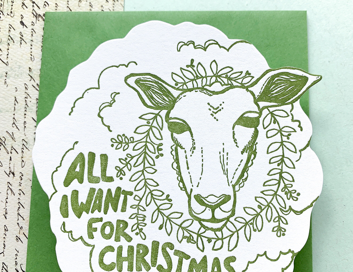 10-pack Merry Christmas Y'all Letterpress Christmas Card Holiday