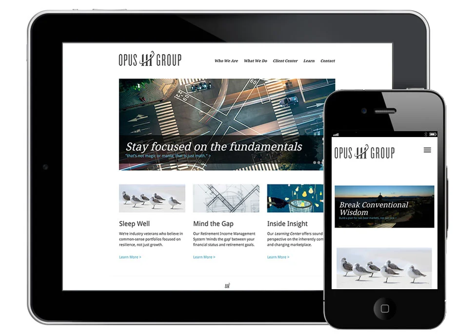  Front end responsive web design for a financial group 
