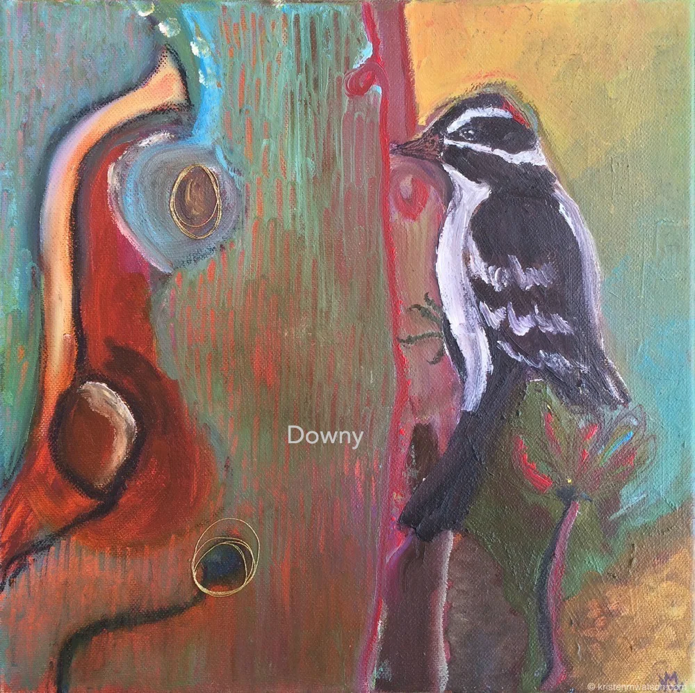 Downy_oil mixed media on canvas_12 x 12 in_©2015 kristen m.jpg