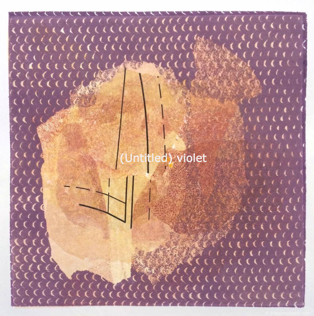 Monoprint Violet and envelope