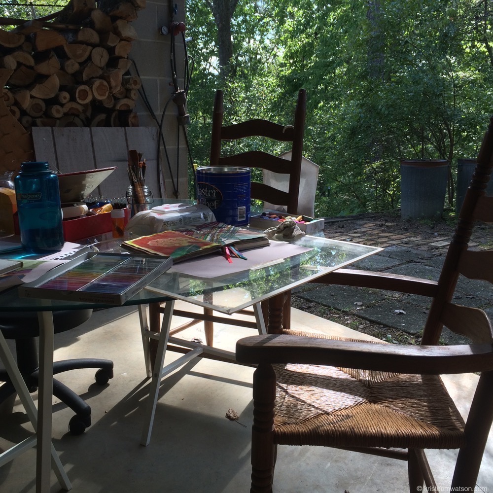 the back patio at the Pottery, Rensing Center, S.C.