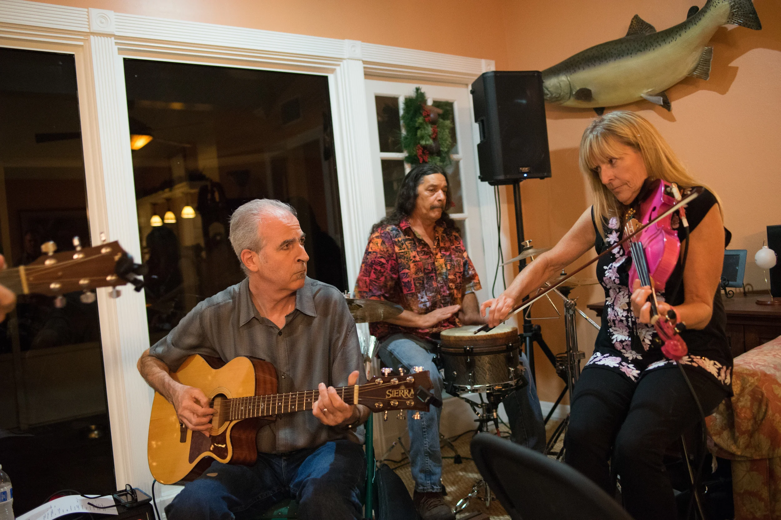 Douglas, Bill and Amanda at St. Petersburg, FL House Concert December 12, 2015 , photo credit: Mitchel Frick