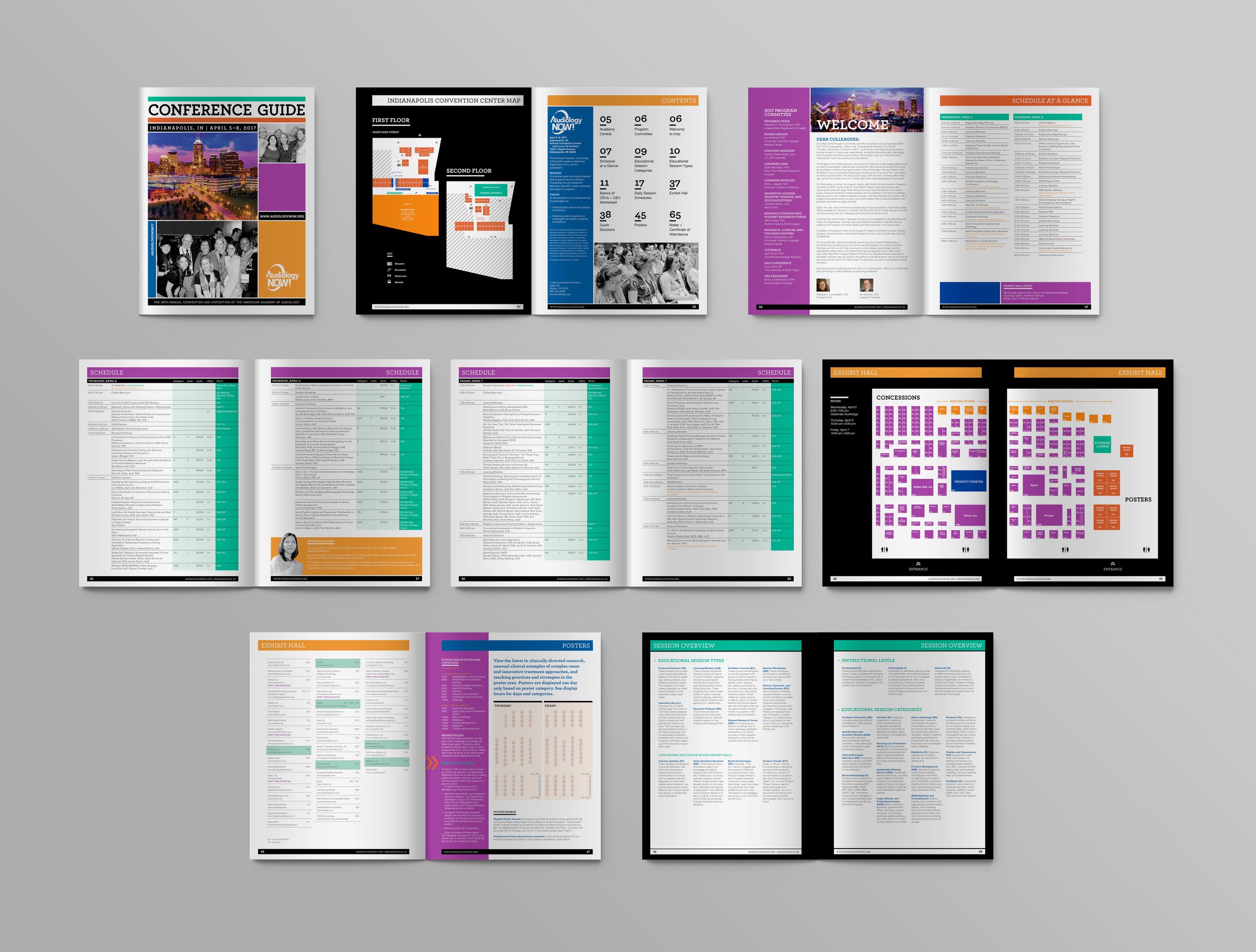 Sample of layout pages of AudiologyNOW! 2017 Conference Program Book.