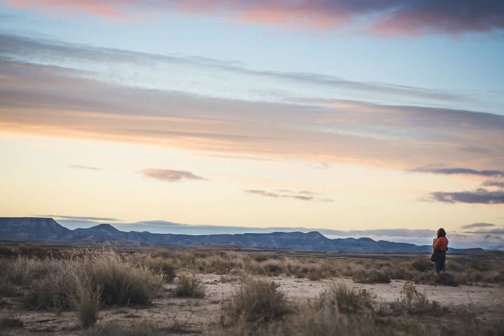 Colores del atardecer en Bardenas| Foto: Lorea Fuertes