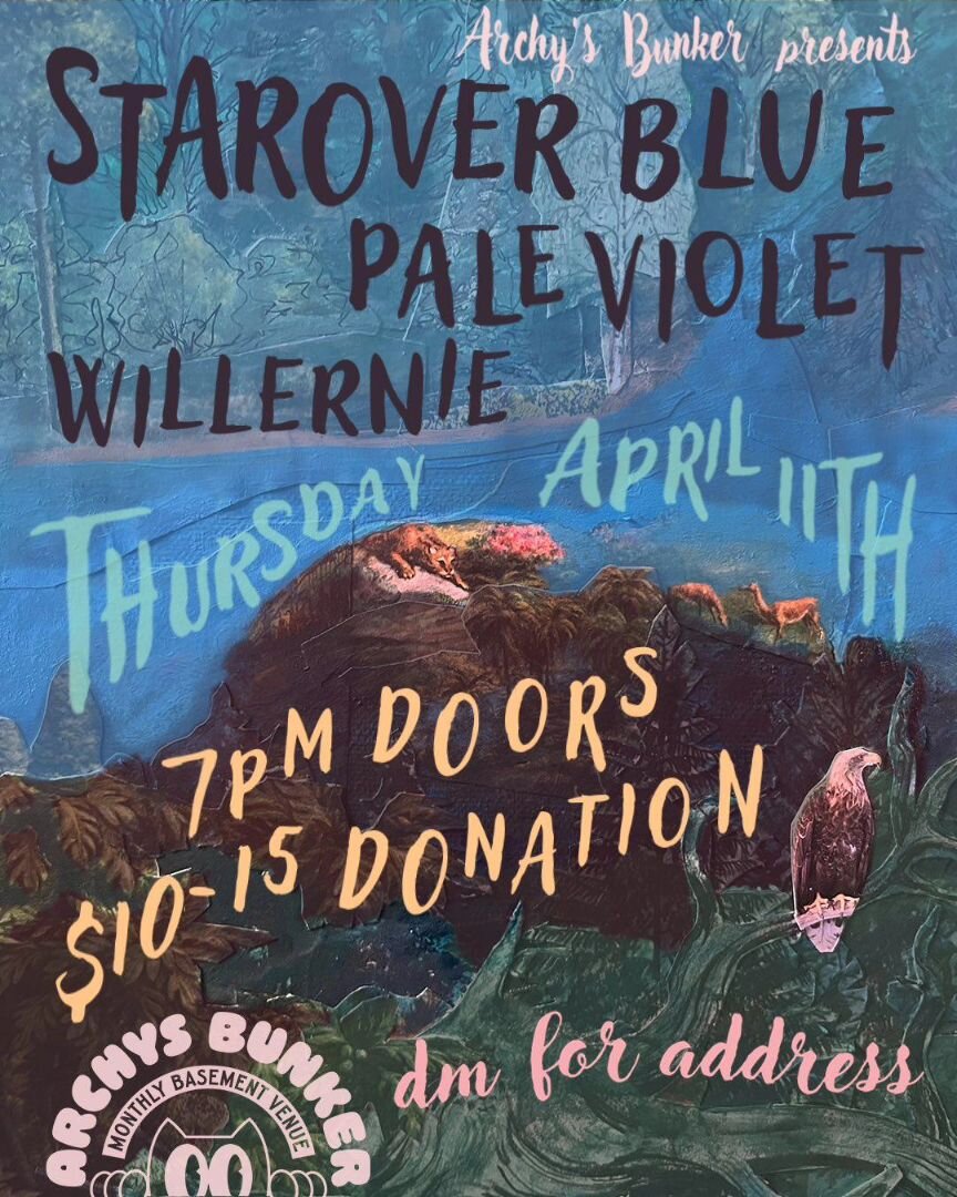 JUST ANNOUNCED! next thursday april 11 we play @archysbunkerpdx 🐈&zwj;⬛️ alongside @willernie.band and @pale_violet_band

DM us for address and come party!

also! our original drummer/bff @jeraldbittle will be returning from the bay area to play thi