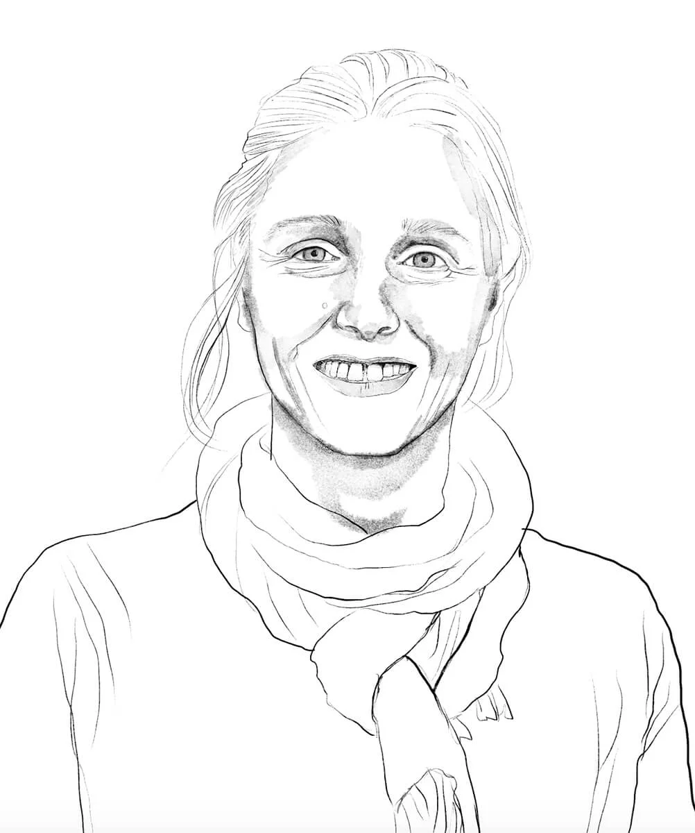 I started the work by drawing the portraits from photographs