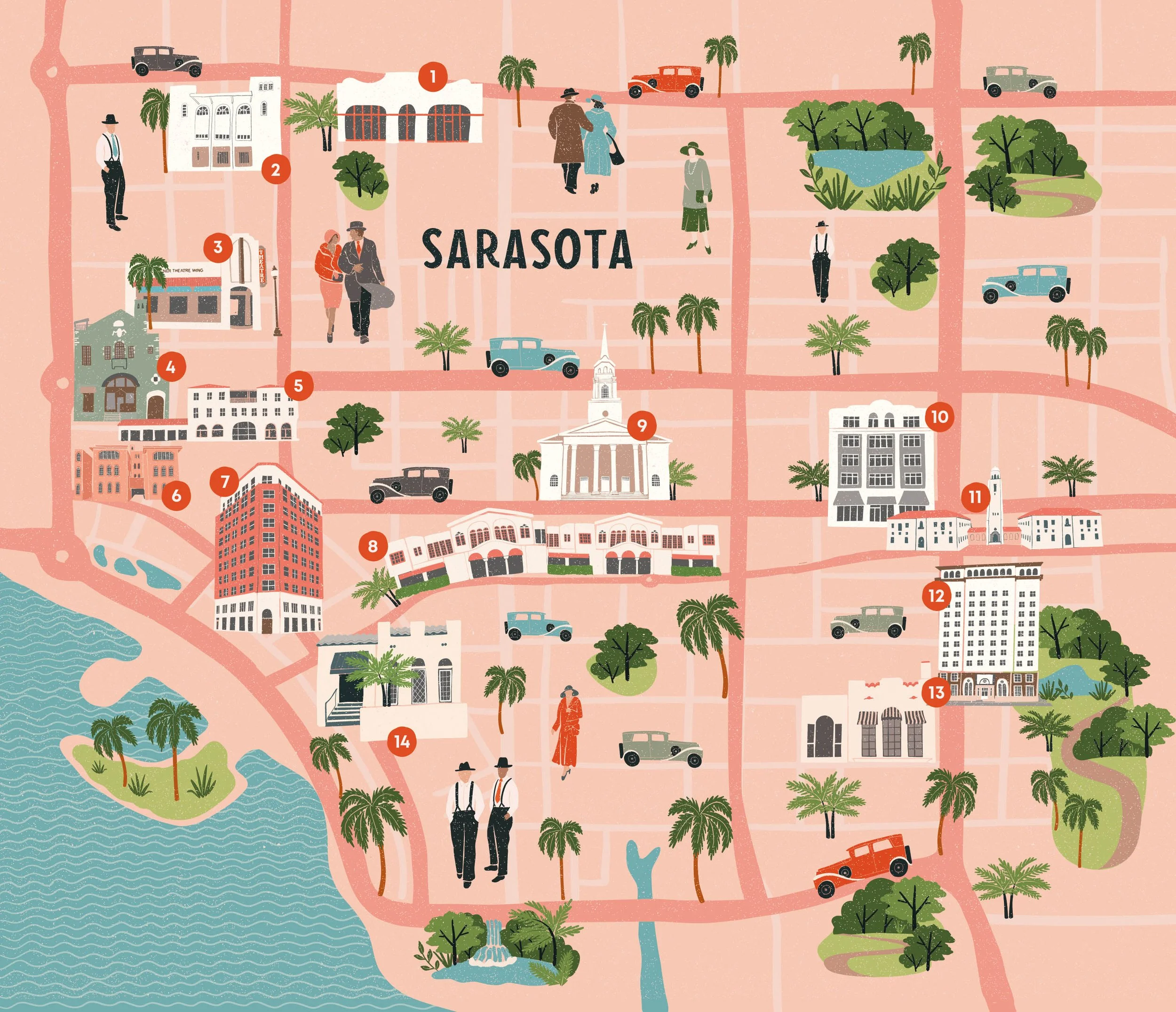 Sarasota Magazine Map Illustration Lisa Maltby Illustration sarasota-magazine-map-illustration-lisa-maltby-illustration