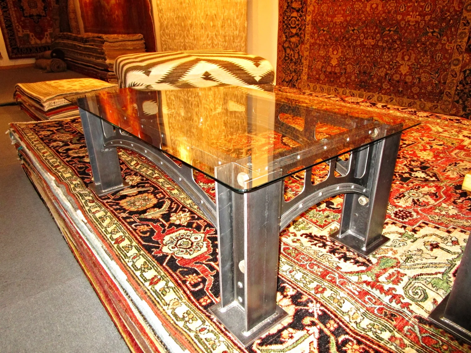 BRIDGE SERIES - STEEL &amp; GLASS COFFEE TABLE