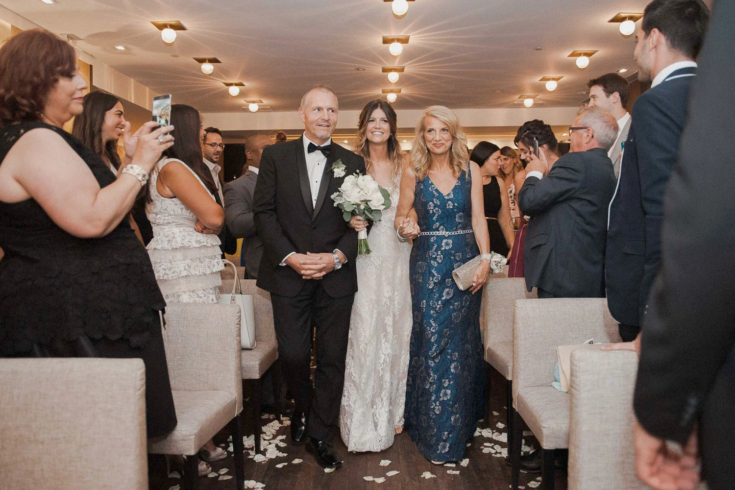 Jessica and Marco's wedding ceremony at Ristorante Beatrice, downtown Montreal, Canada.
