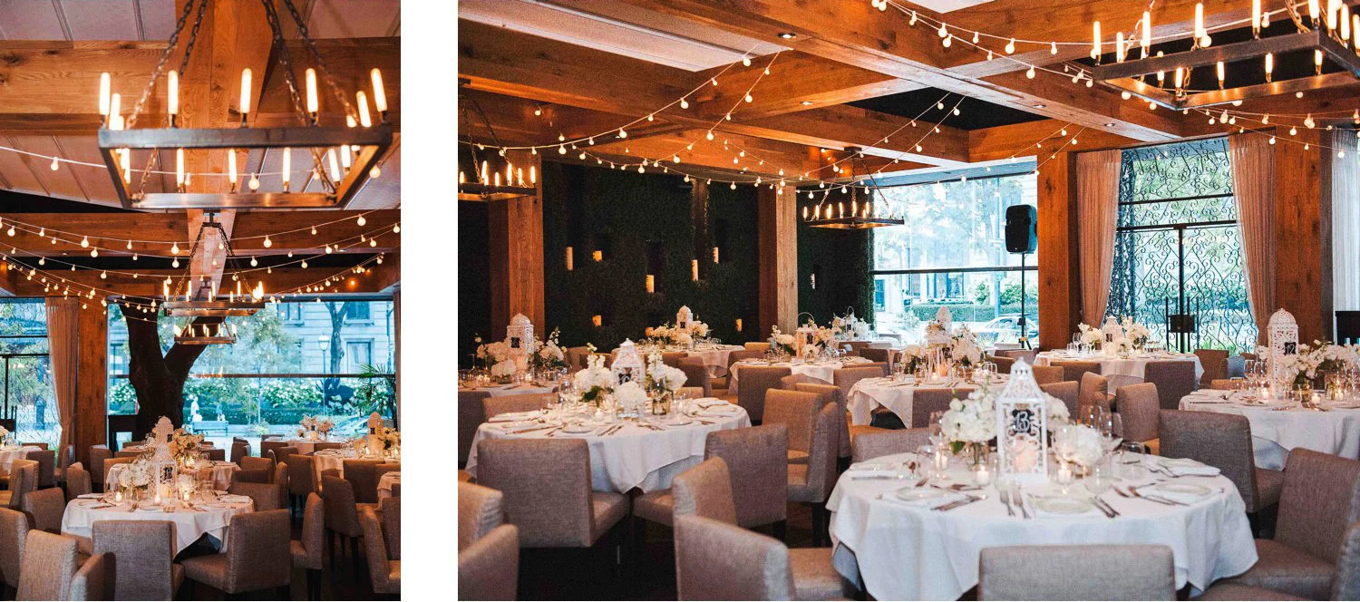 Beautiful reception decor at Ristorante Beatrice, Montreal. 