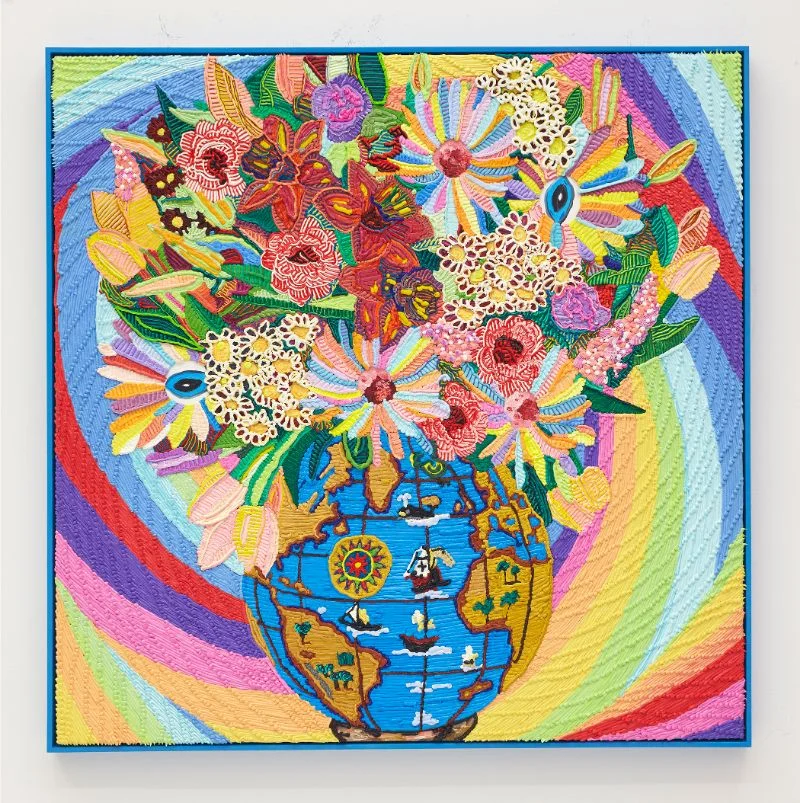 Caroline Larsen, F.U.T.W. , 2018. Oil on canvas, 109.2 x 109.2 cm (43 x 43 in).