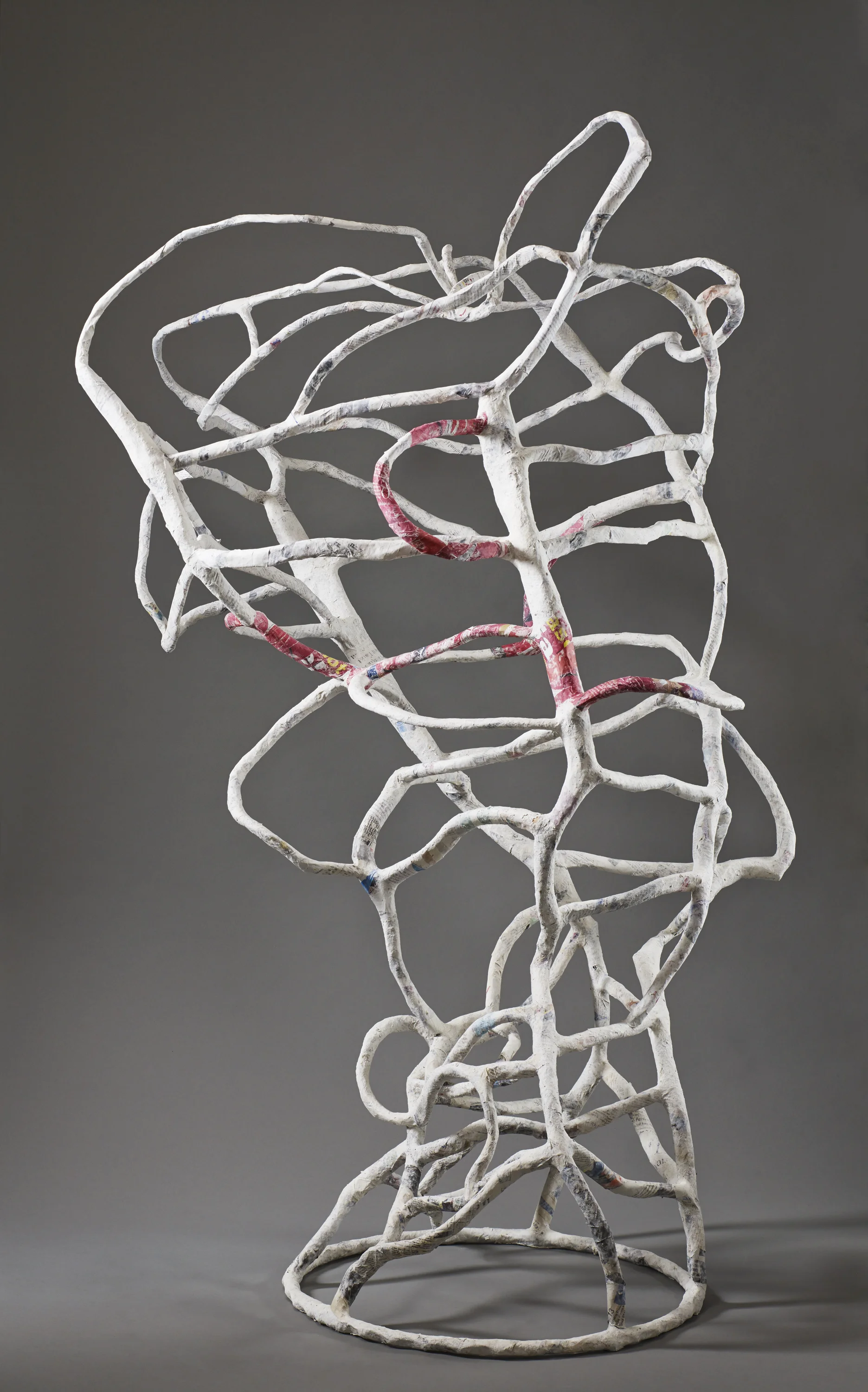 Branching Out (seeing red). Wire & paper-mache, 60" x 36" x 30"