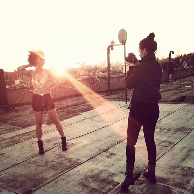Rooftop music video shoot as the sun sets, like we do. #poptart #allovertown