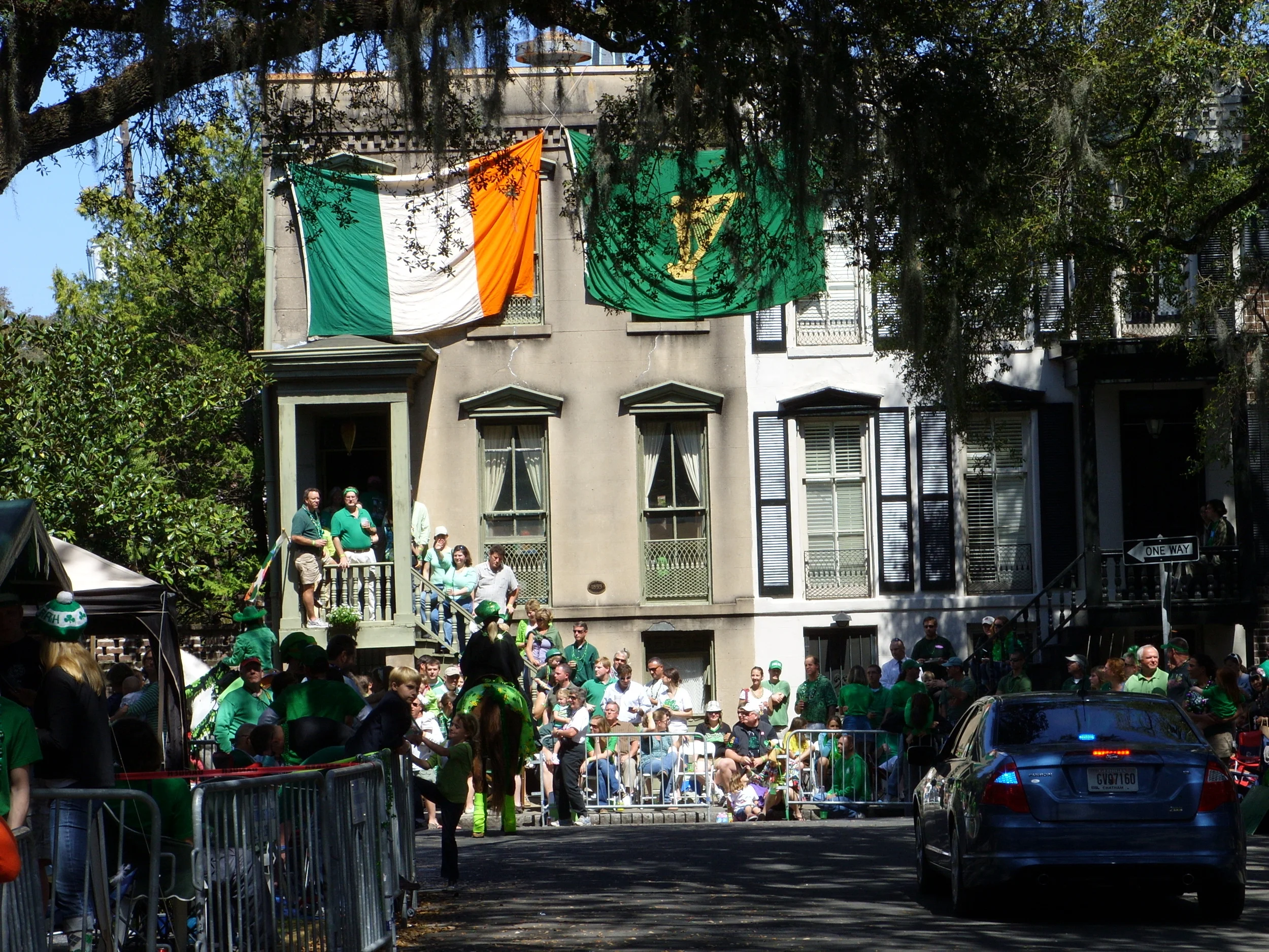 A house on Calhoun Square all decorated for the occasion 