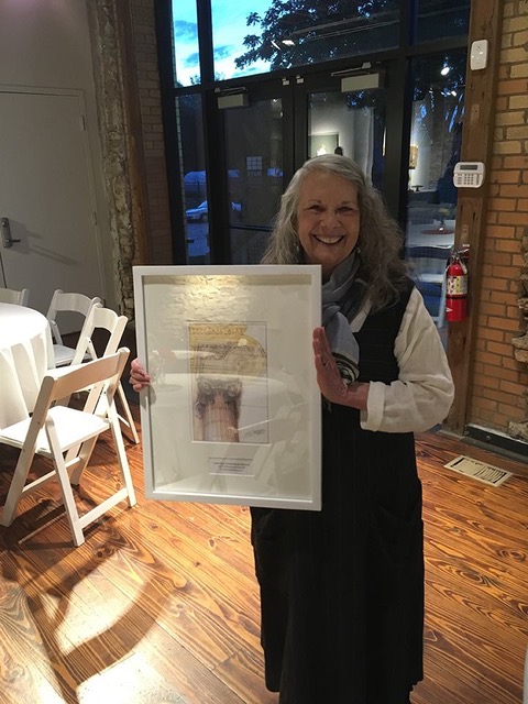 Shelley Hickman Clark with her 2017 LPA Preservation Achievement Award.