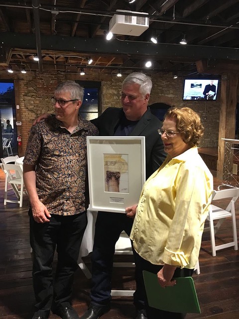 2017 LPA Preservation Achievement Award winner Karl Gridley with his broth Mark and mother Marilyn.