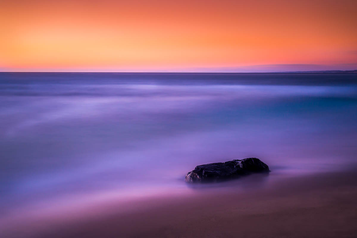 Long exposure seascape at sunset in San Diego, CA