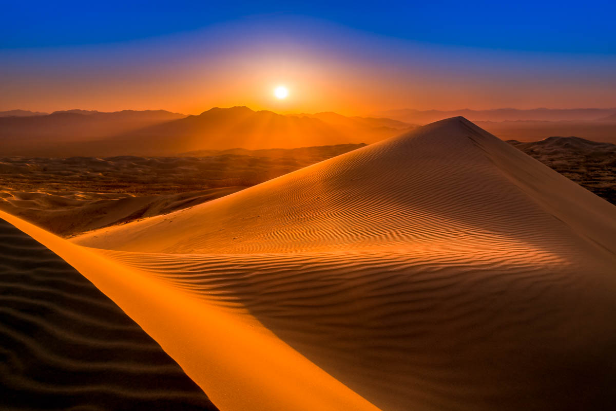 Sunset at the Kelso Dunes in Mojave National Preserve