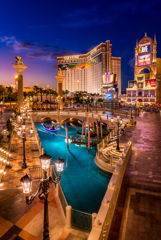 A typical scene in Las Vegas, complete with gondolas at the Venetian