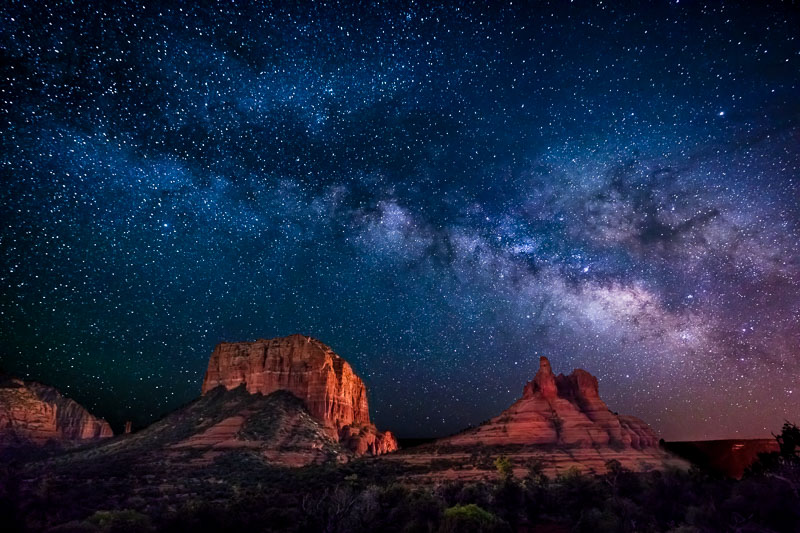 Milky Way and Buttes, Sedona, AZ